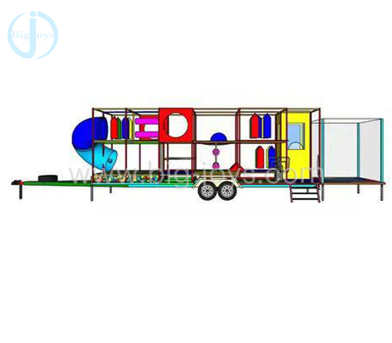 Movable playground with trailer